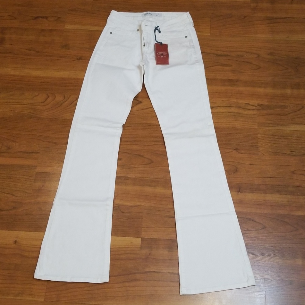 Sz 1 Just USA White flare denim